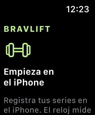 Bravlift en el Apple Watch.